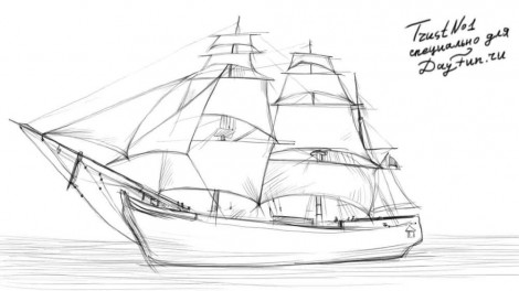 Segelschiff Zeichnen Einfach